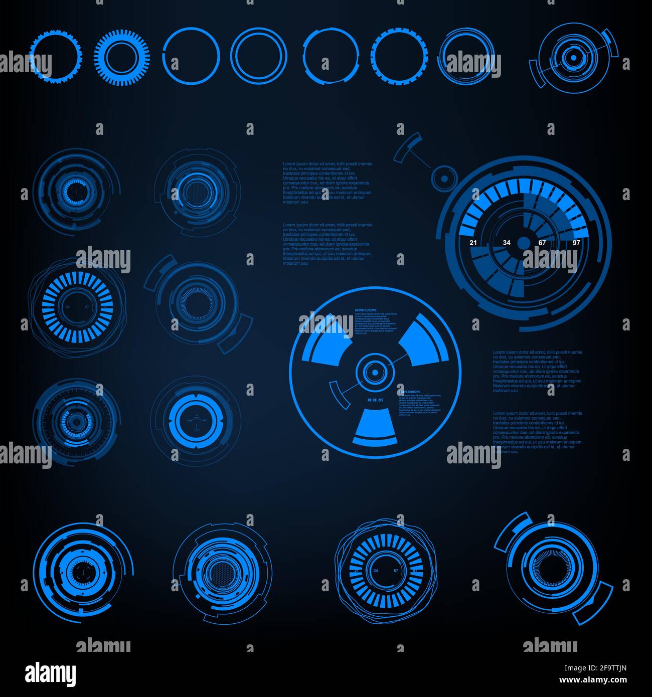 Futuristic green virtual graphic touch user interface Stock Vector