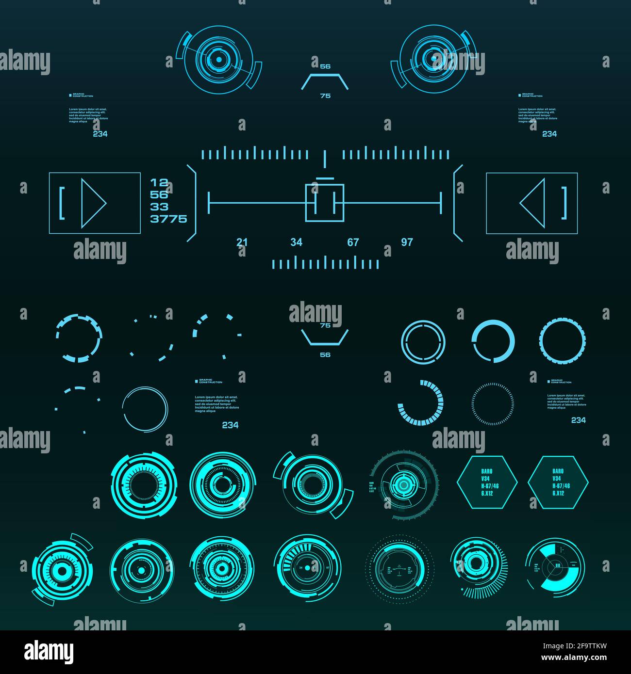 Futuristic green virtual graphic touch user interface Stock Vector ...