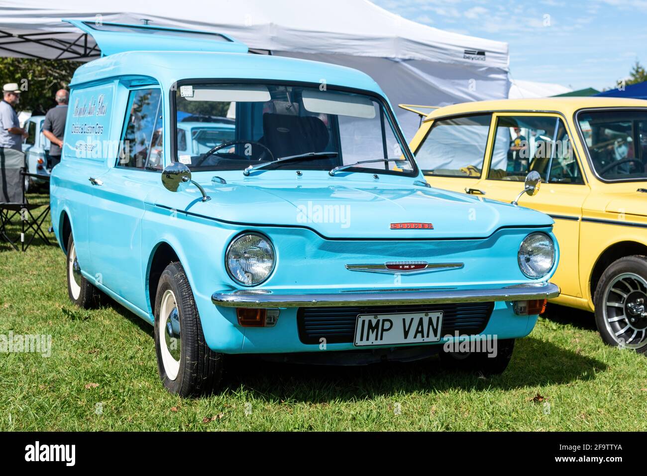 AUCKLAN, NEW ZEALAND - Apr 17, 2021: View of blue Commer Imp Van classic car Stock Photo
