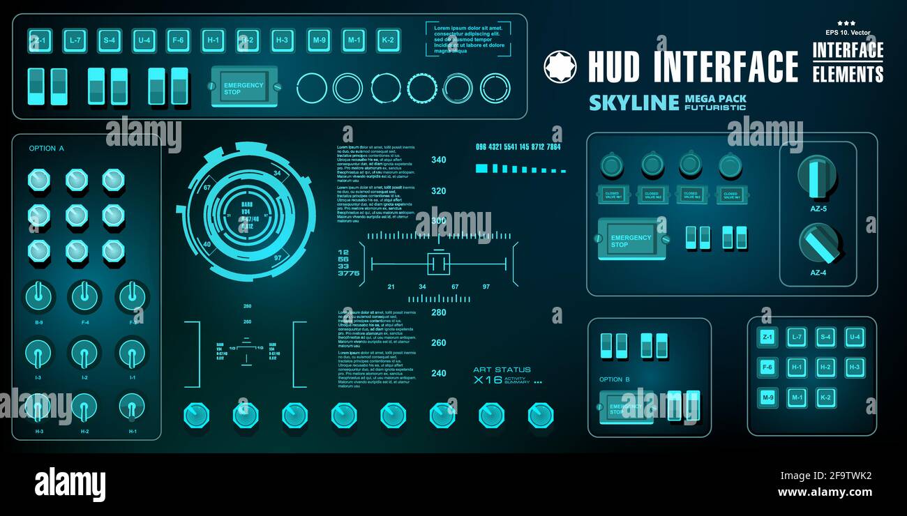 Futuristic blue virtual graphic touch user interface Stock Vector