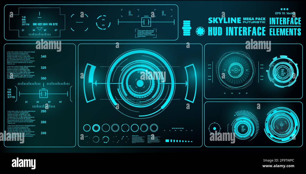 Futuristic blue virtual graphic touch user interface Stock Vector