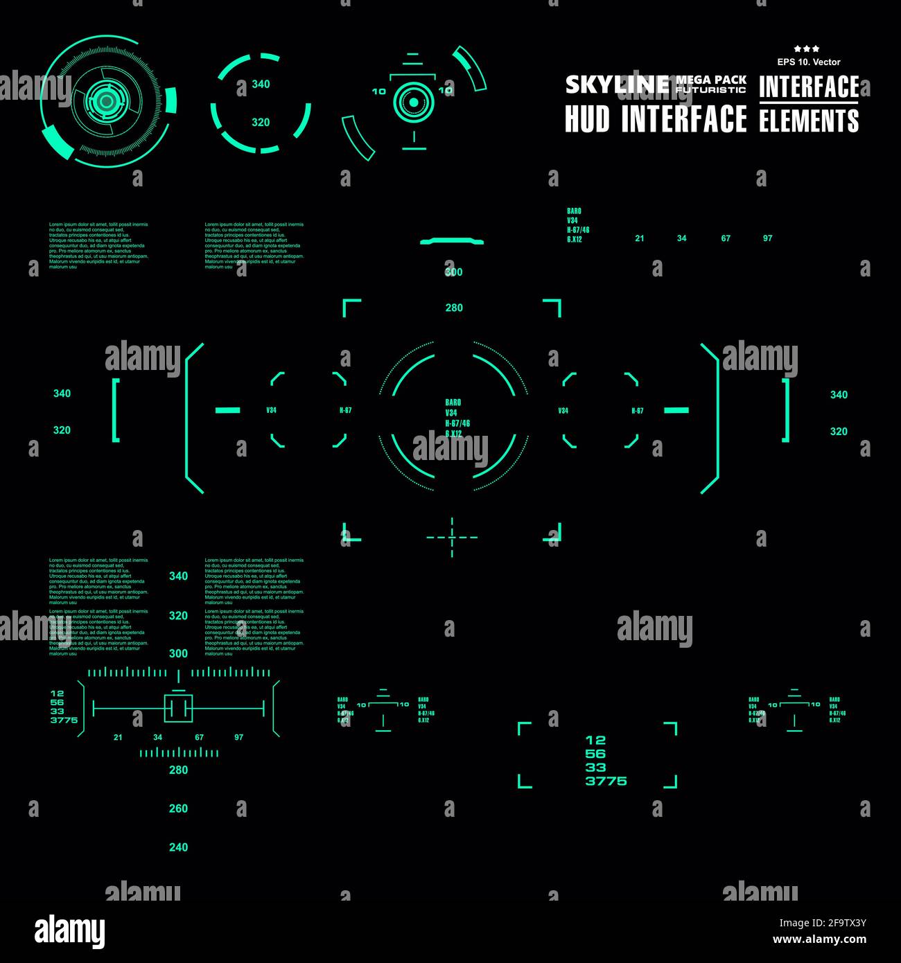 Futuristic blue virtual graphic touch user interface Stock Vector