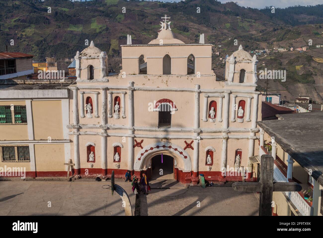 SAN MATEO IXTATAN, GUATEMALA, MARCH 18, 2016: View of a church in San Mateo Ixtatan village. Stock Photo