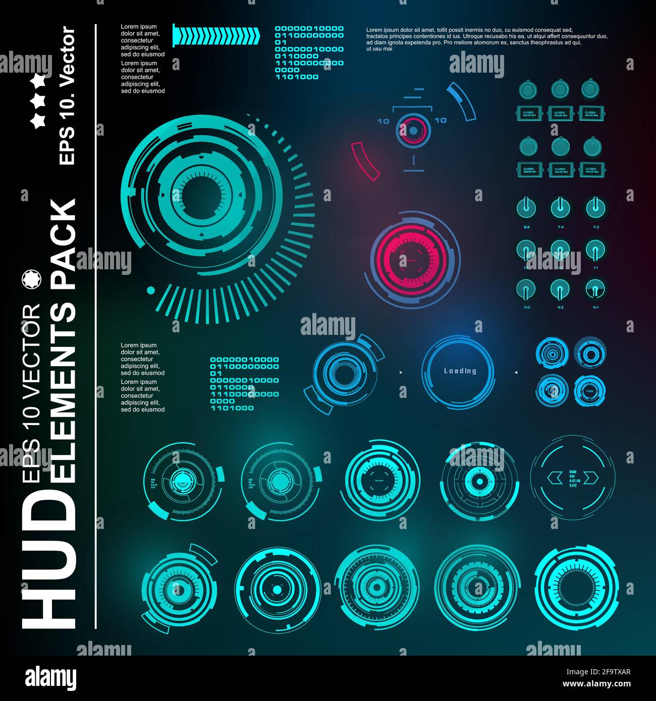Futuristic green virtual graphic touch user interface Stock Vector