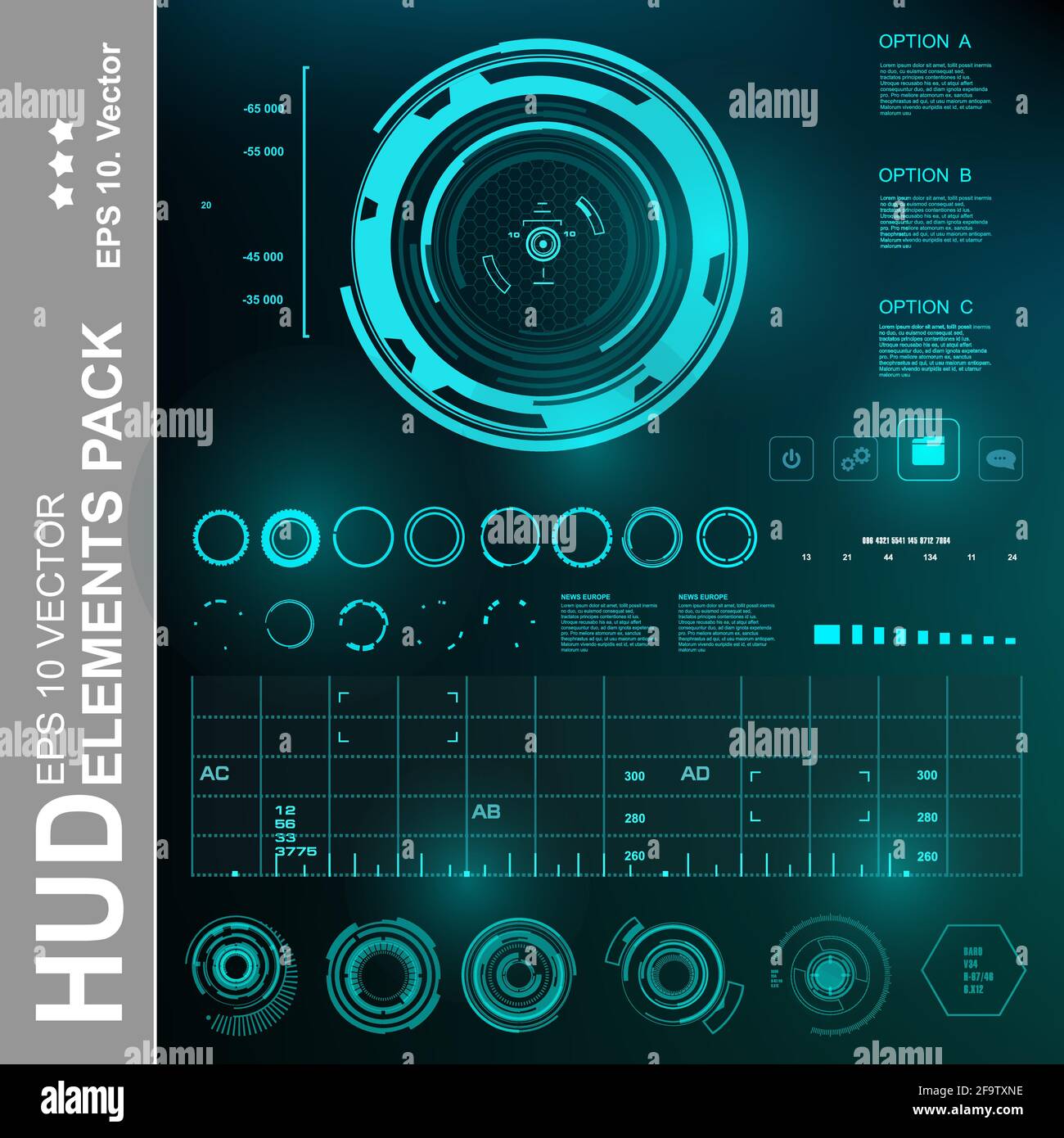 Futuristic green virtual graphic touch user interface Stock Vector ...