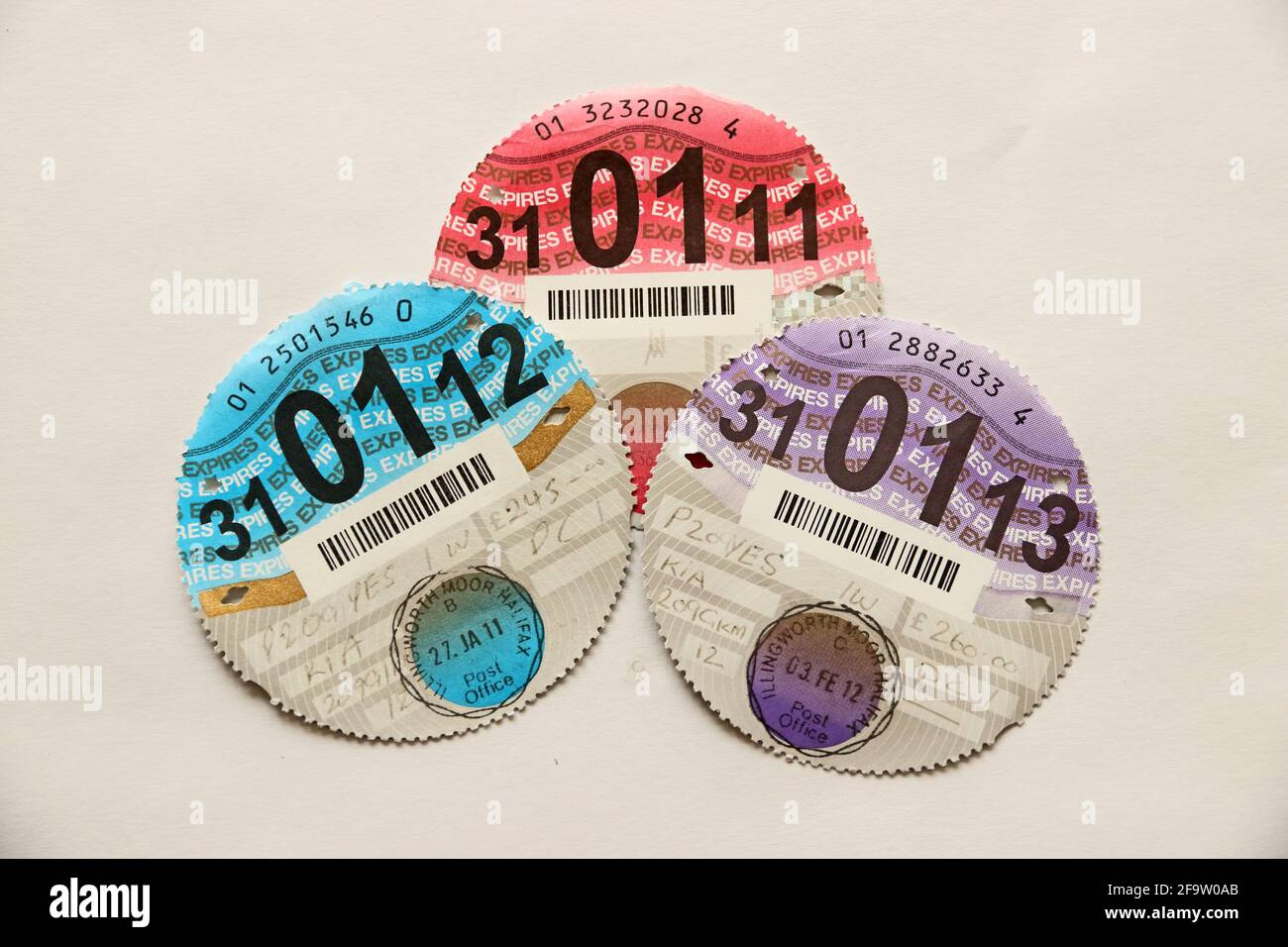 Road Tax discs Stock Photo Alamy
