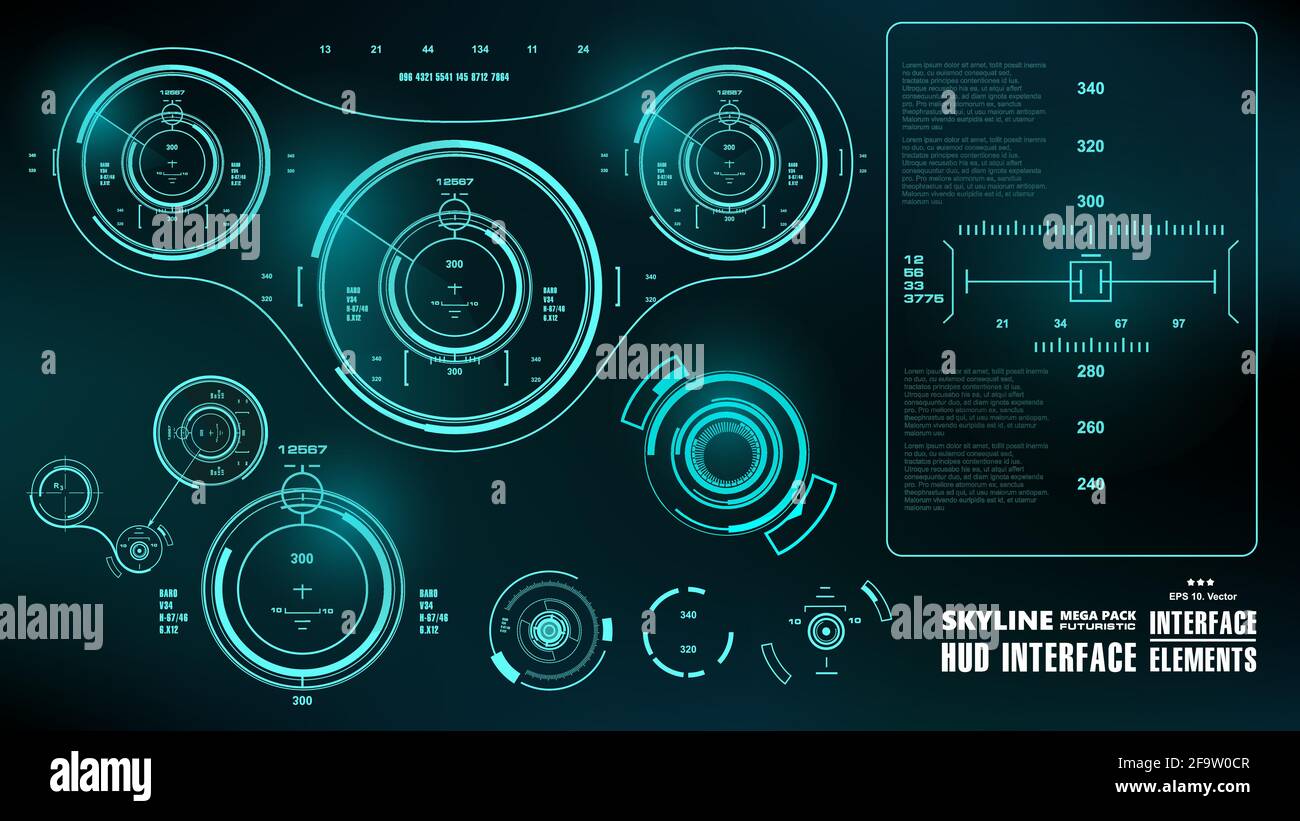 Futuristic green virtual graphic touch user interface Stock Vector