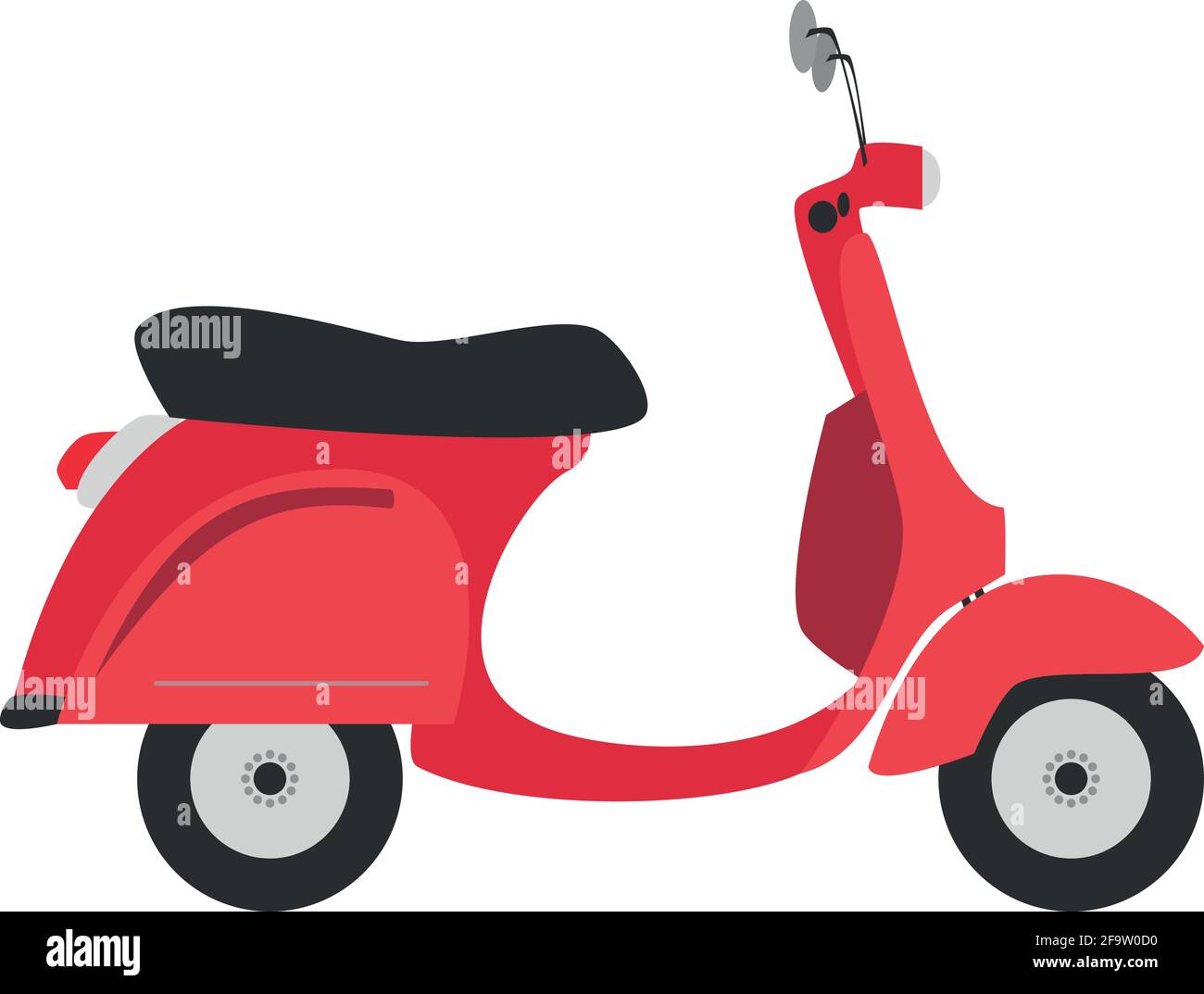 Cute cartoon vector illustration of a red motorcycle Stock Vector