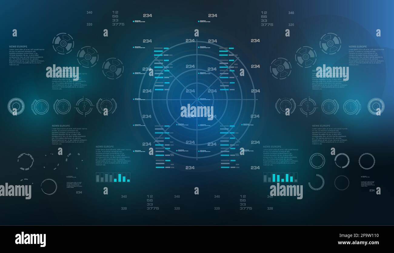 Futuristic blue virtual graphic touch user interface Stock Vector