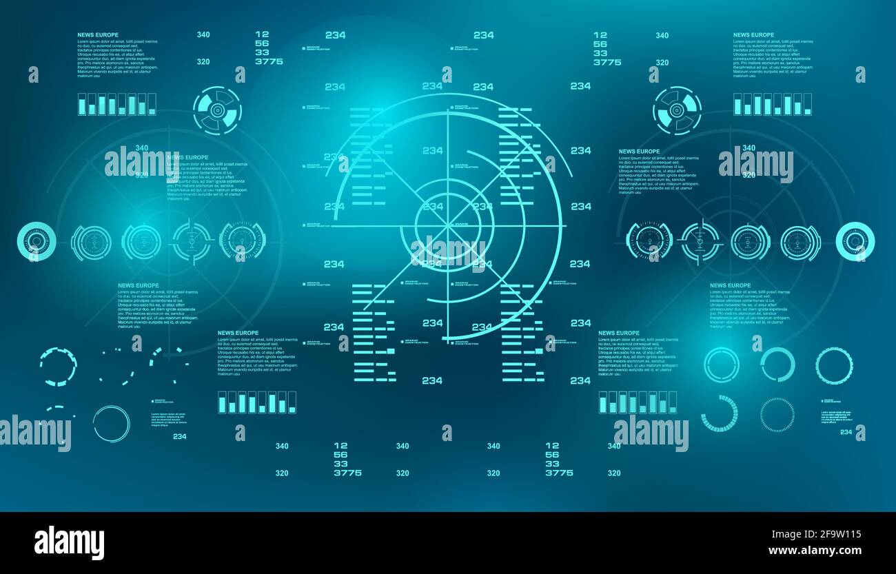 Futuristic blue virtual graphic touch user interface Stock Vector