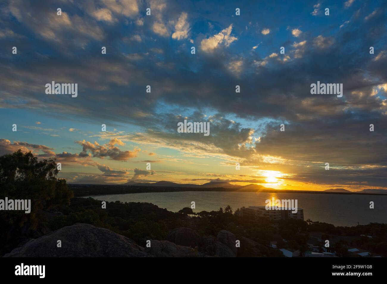 Spectacular sunset over Horseshoe Bay, Bowen, Queensland, QLD
