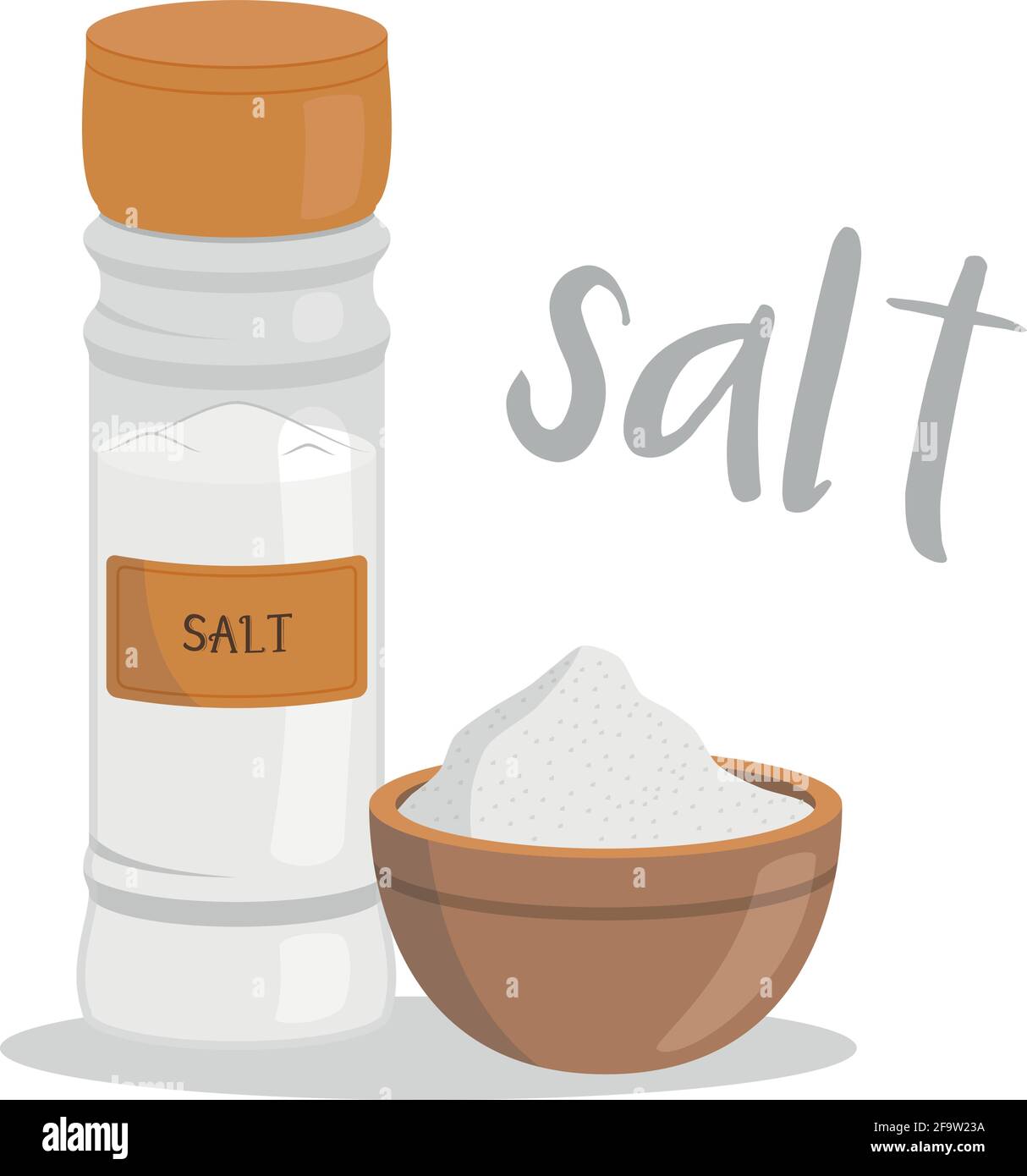 Vector salt illustration isolated in cartoon style. Herbs and Species  Series Stock Vector Image & Art - Alamy