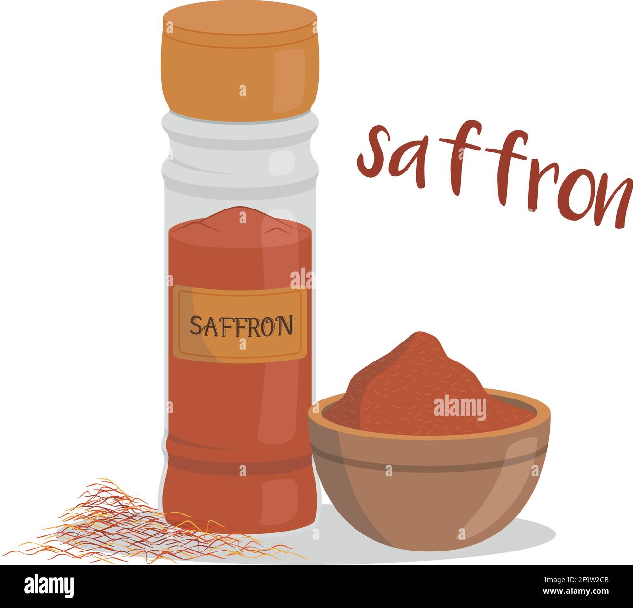 Vector saffron illustration isolated in cartoon style. Herbs and