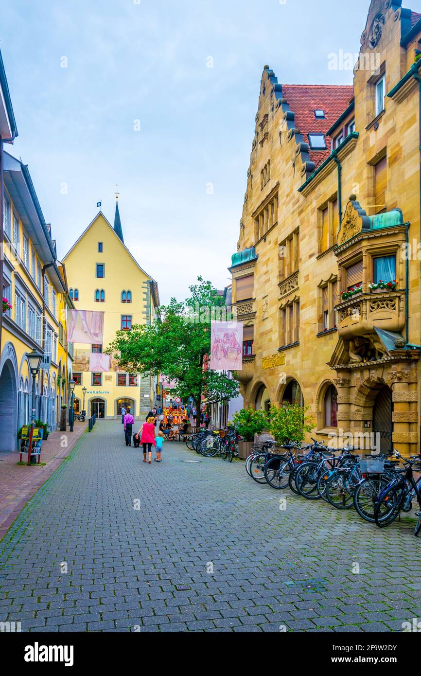 KONSTANZ, GERMANY, JULY 23, 2016: View of a narrow street of the Konstanz in Germany. Stock Photo