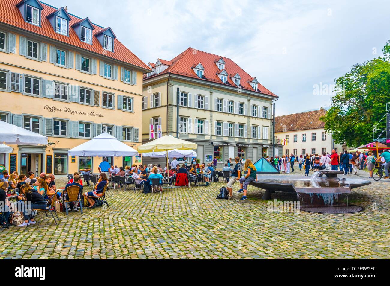 KONSTANZ, GERMANY, JULY 23, 2016: View of a square in front of the cathedral in Konstanz in Germany. Stock Photo