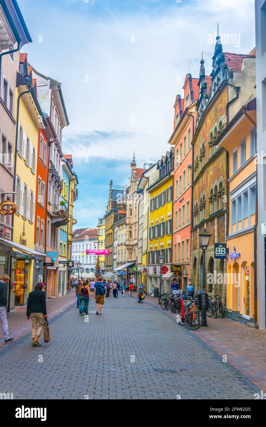 KONSTANZ, GERMANY, JULY 23, 2016: View of the main shopping boulevard of Konstanz in Germany. Stock Photo