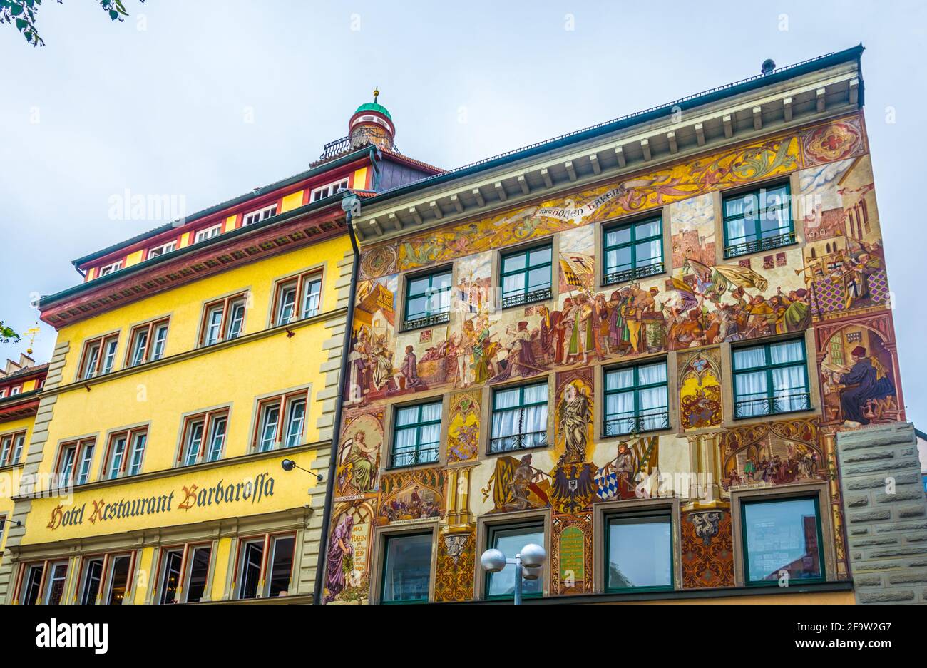 KONSTANZ, GERMANY, JULY 23, 2016: A Colorful house with an artistic facade in the german town Konstanz Stock Photo