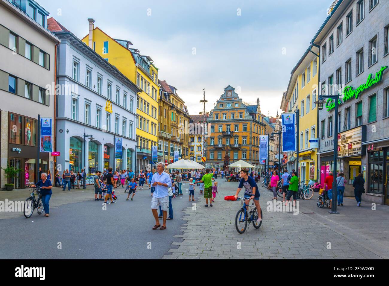 KONSTANZ, GERMANY, JULY 23, 2016: View of the markstatte square with famous kaiserbrunnen fountain in Konstanz in Germany. Stock Photo