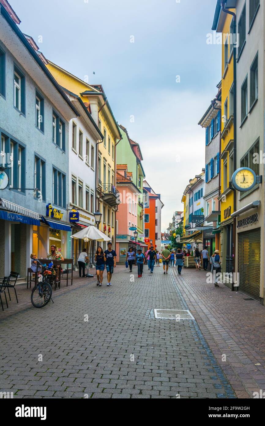 KONSTANZ, GERMANY, JULY 23, 2016: View of the main shopping boulevard of Konstanz in Germany. Stock Photo