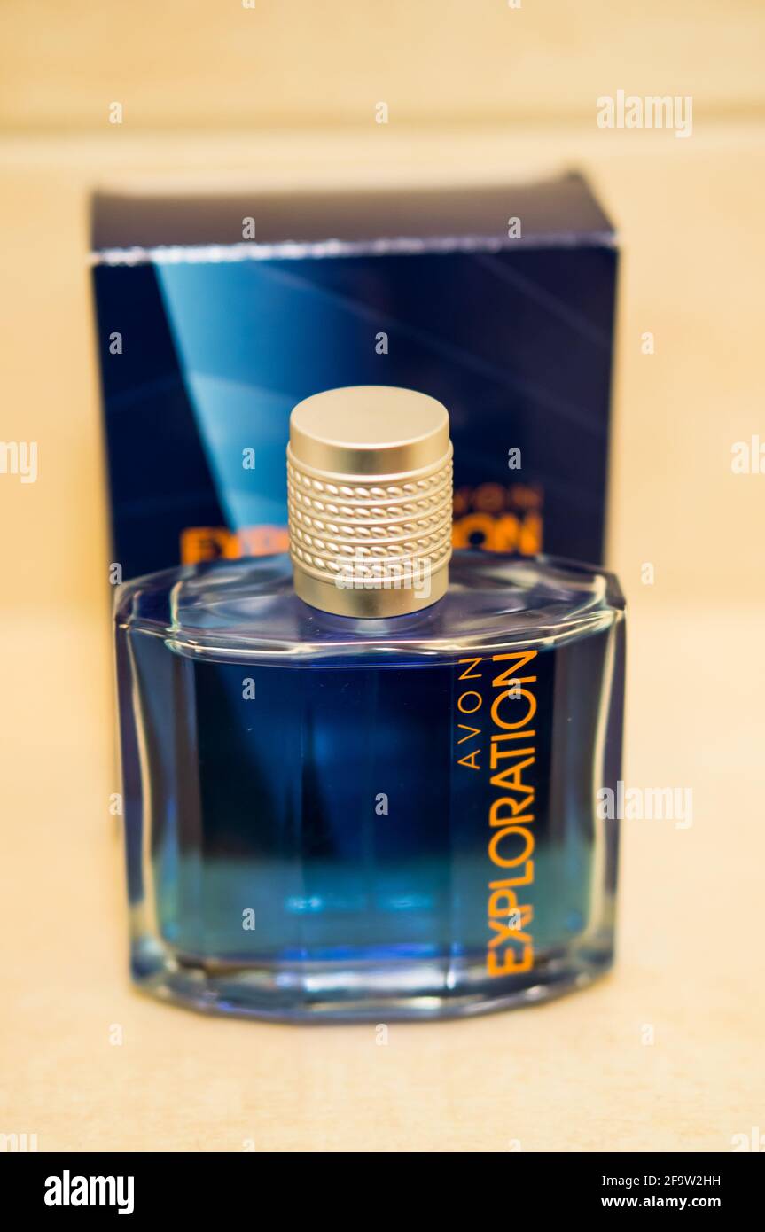 POZNAN, POLAND - Feb 19, 2014: Avon men perfume in a spray bottle Stock  Photo - Alamy