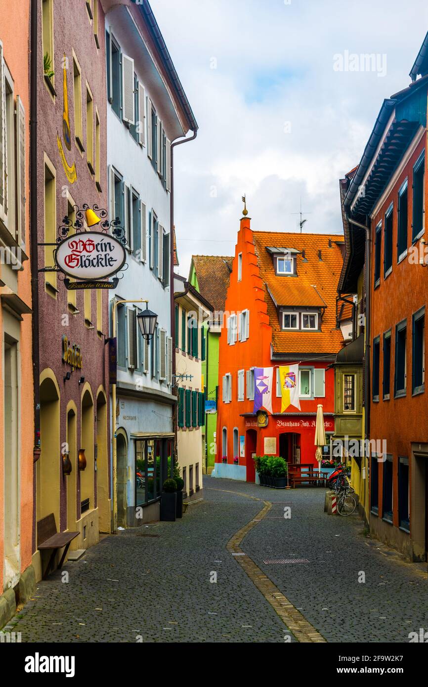 KONSTANZ, GERMANY, JULY 24, 2016: View of a narrow street of the Konstanz in Germany. Stock Photo