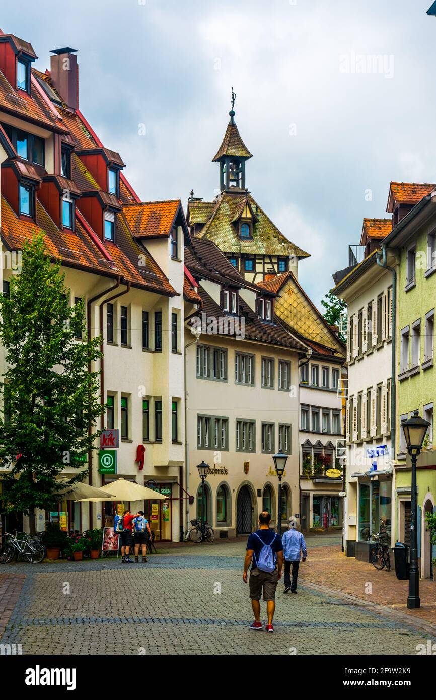 KONSTANZ, GERMANY, JULY 24, 2016: View of hussenstrasse street where czech priest Jan Hus lived during the Konstanz Konzil in Konstanz, Germany. Stock Photo