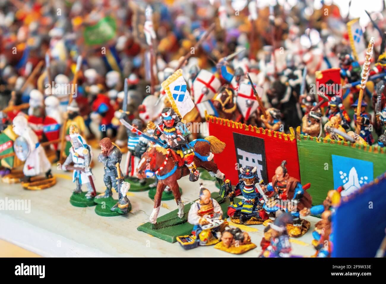 Collectible tin soldiers for sale at the San Telmo fair. Stock Photo