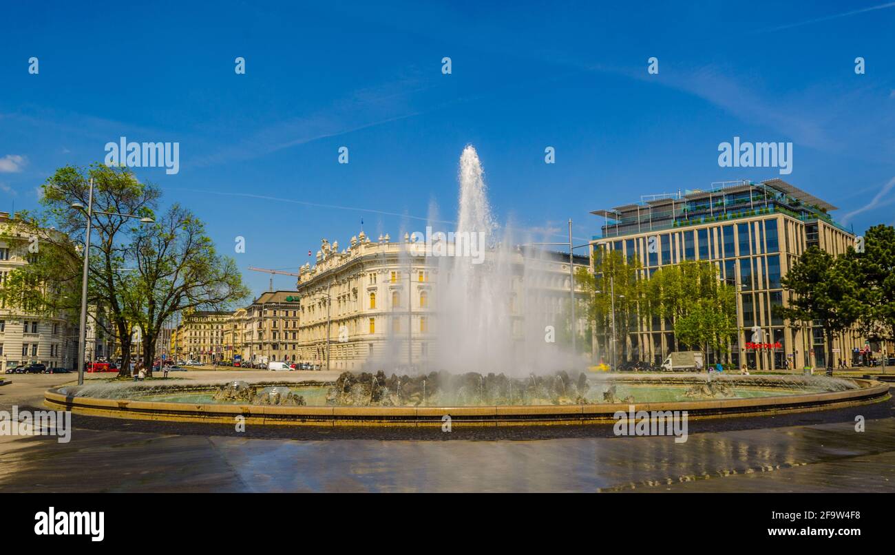 VIENNA, AUSTRIA, MAY 28, 2015: view of the monument expressing gratitude to red army which helped preserve peace in europe in wien Stock Photo