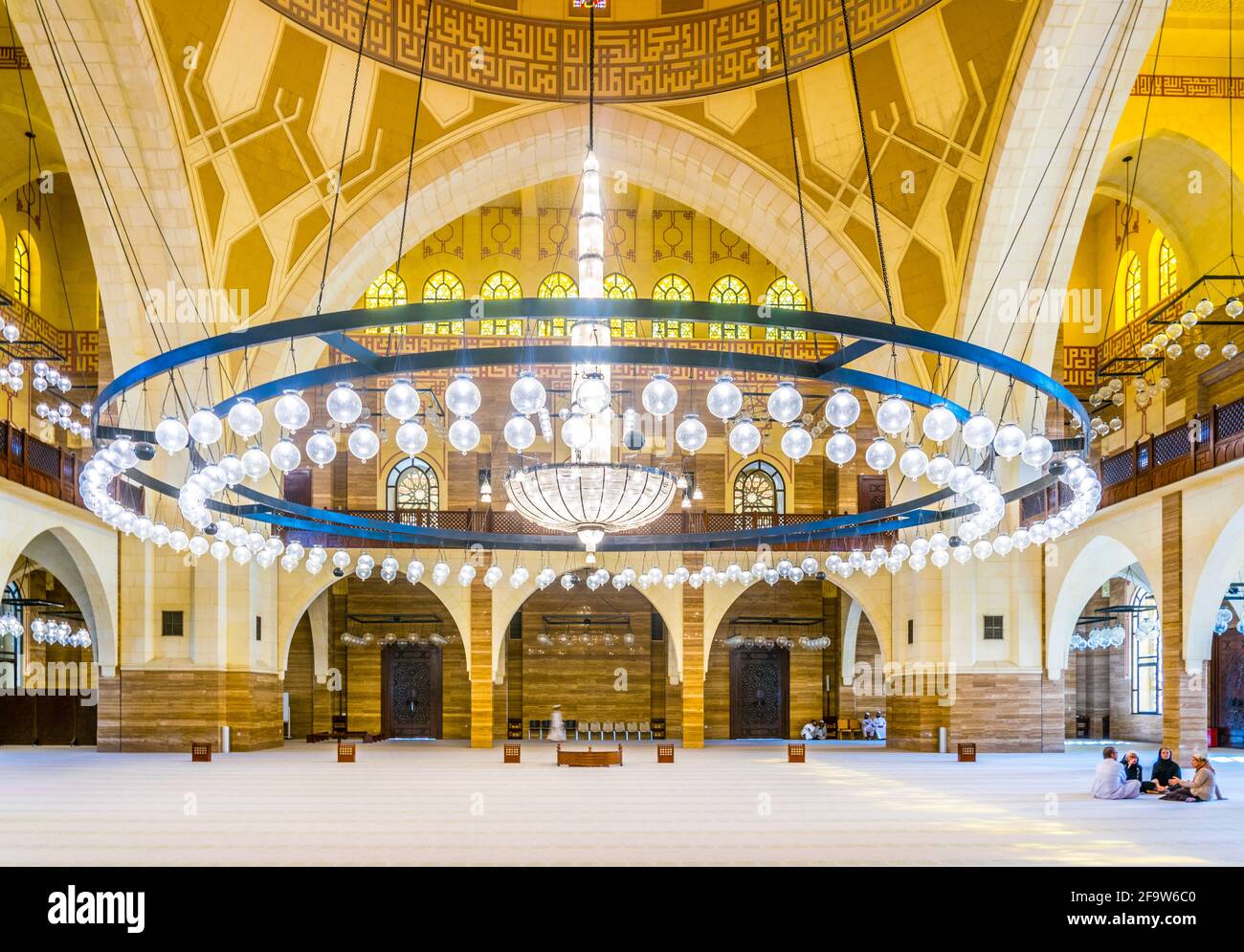 MANAMA, BAHRAIN, OCTOBER 23, 2016: Interior of the Al Fateh Grand Mosque in Manama, the capital of Bahrain. Stock Photo