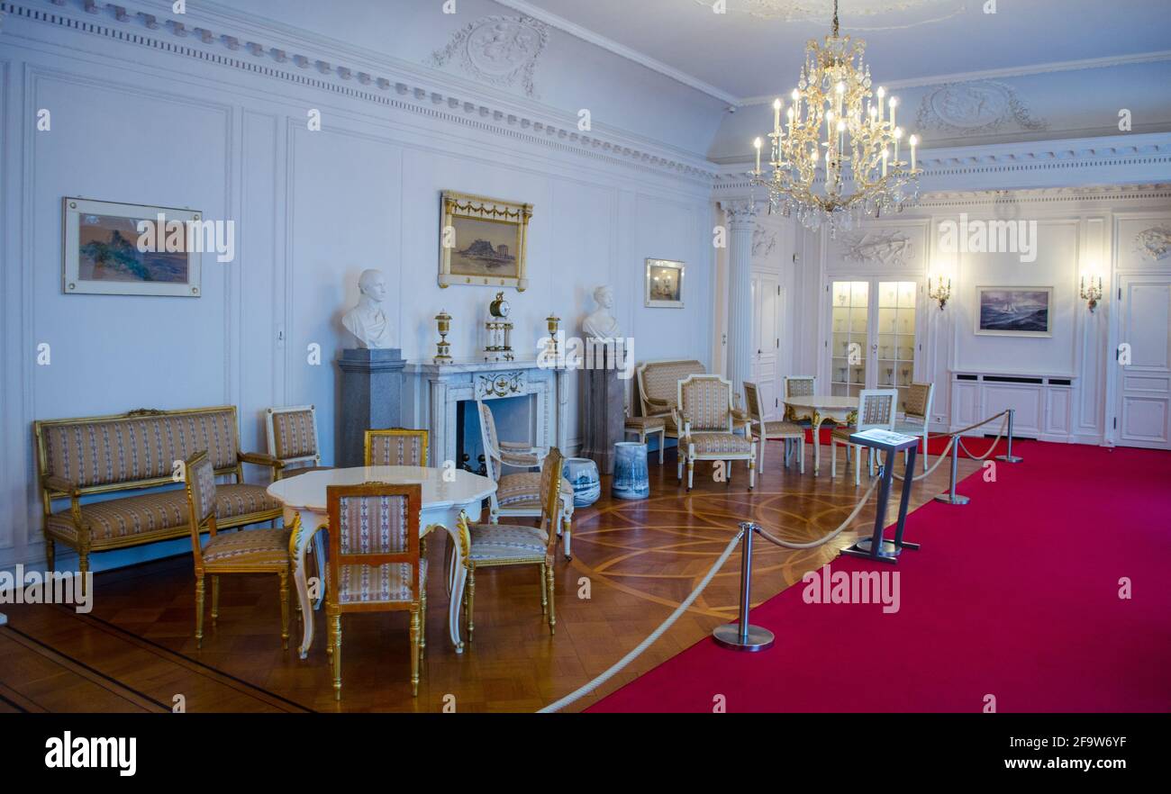 POTSDAM, GERMANY, MARCH 11, 2015: stalin office in cecilienhof palace, where he prepared for potsdam conference determining post second world war divi Stock Photo