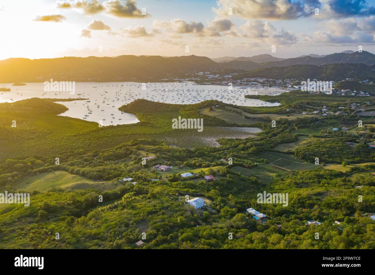 the bay of Marin is one of the most beautiful bays of Martinique Stock Photo