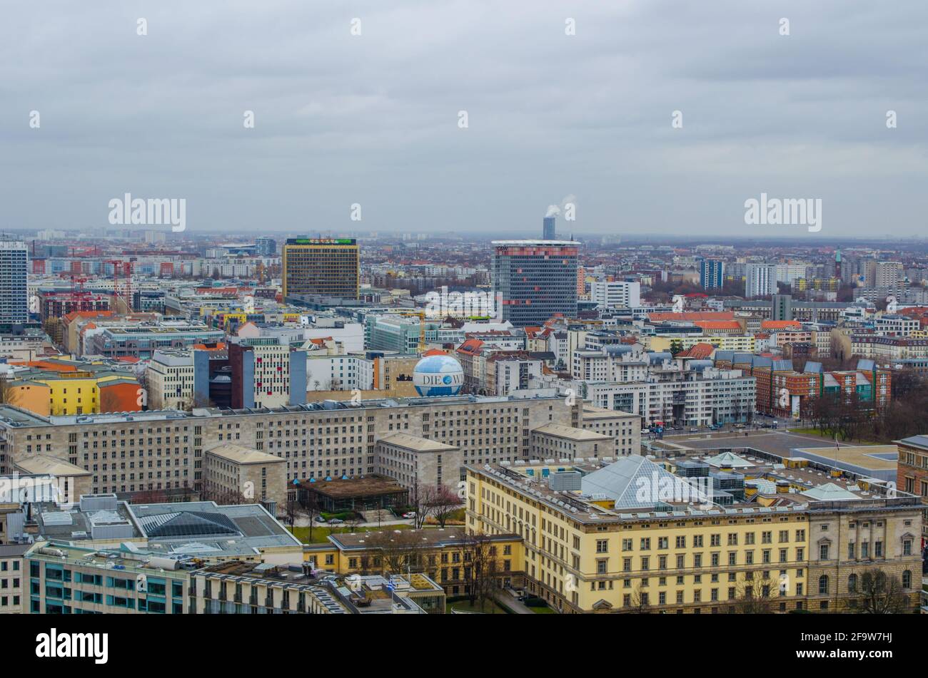 BERLIN, GERMANY, MARCH 12, 2015: aerial view of berlin with the most ...