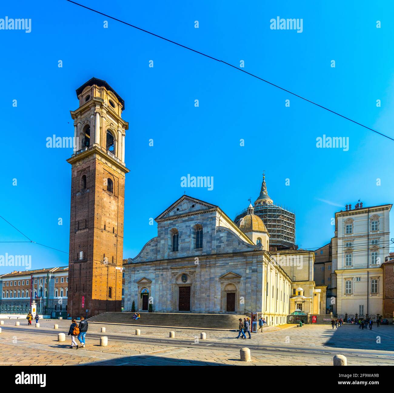 TORINO, ITALY, MARCH 12, 2016: View of the Torino Cathedral. Inside is the Chapel of the Holy Shroud (the current resting place of the Shroud of Turin Stock Photo