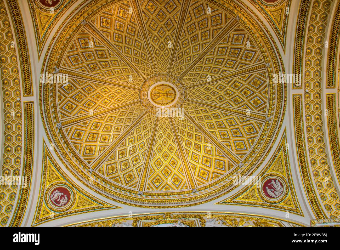 FLORENCE, ITALY, MARCH 15, 2016: Detail of ceiling of the uffizi gallery in florence Stock Photo
