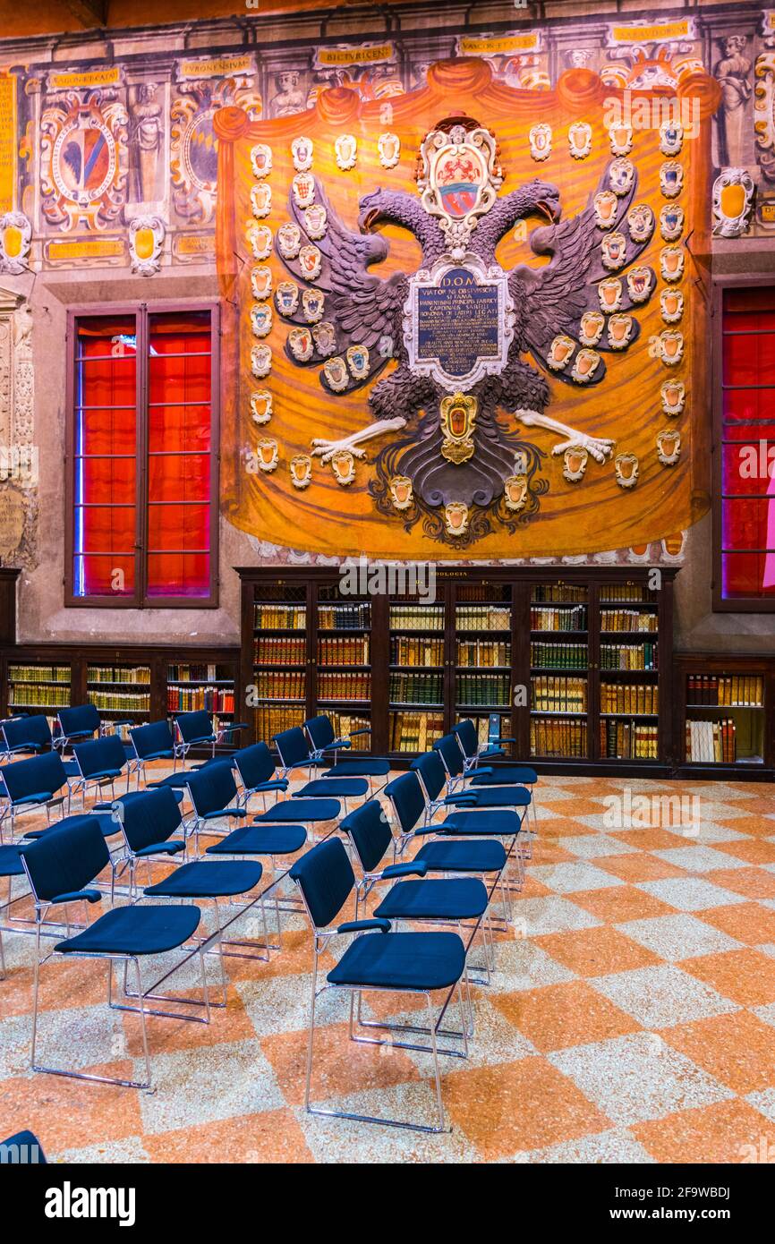 BOLOGNA, ITALY, MARCH 17, 2016 view of a ceremonial hall of the teatro