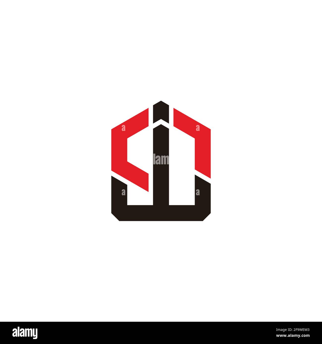 letter cj simple geometric line emblem logo vector Stock Vector