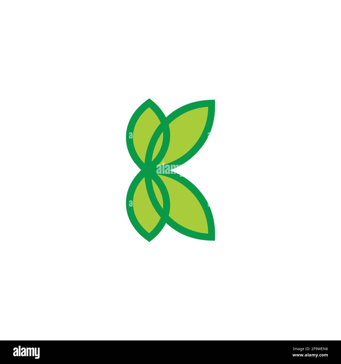 letter k geometric outline green leaf symbol vector Stock Vector Image ...