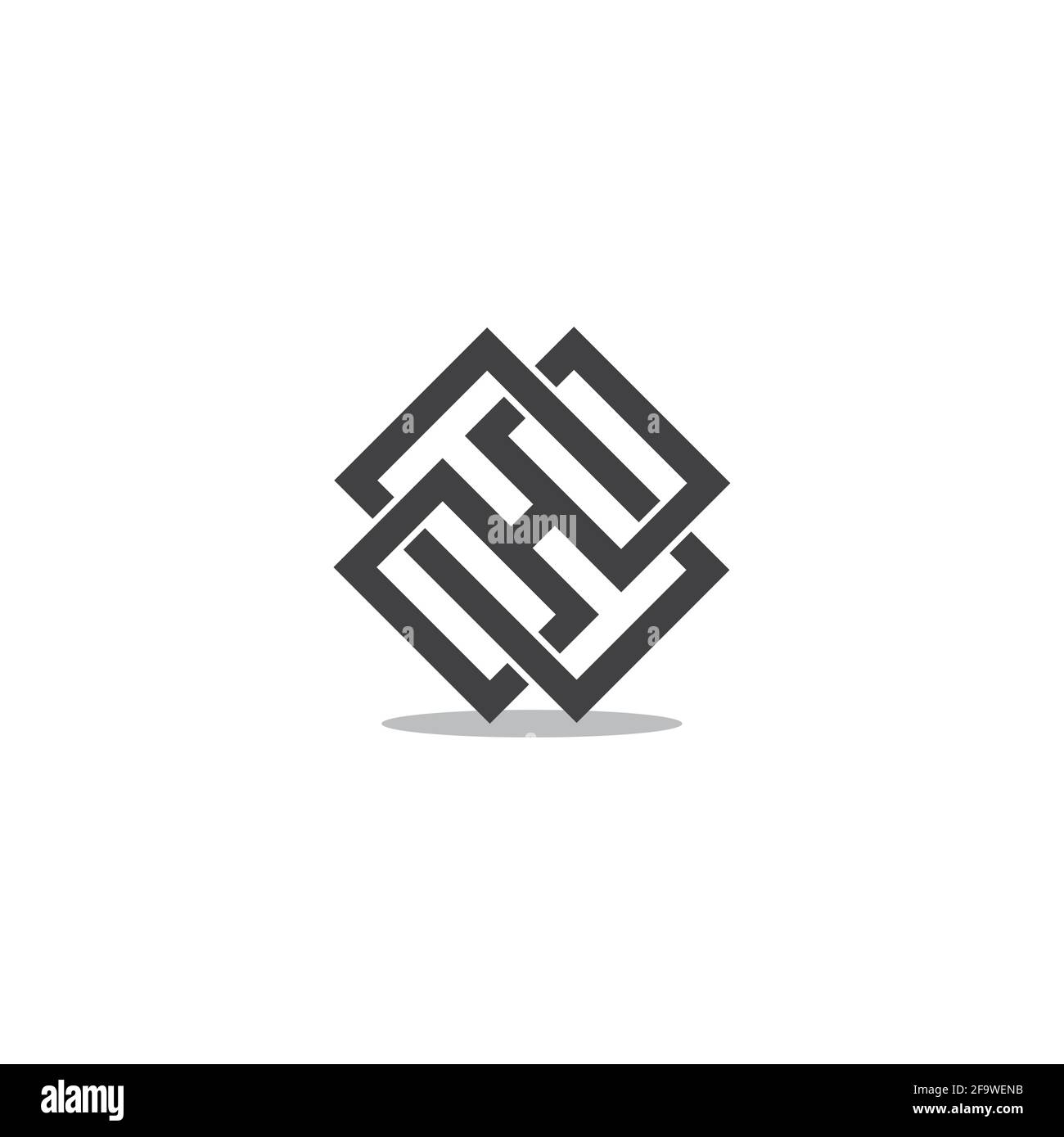 letter xh linked overlap design geometric simple logo vector Stock Vector