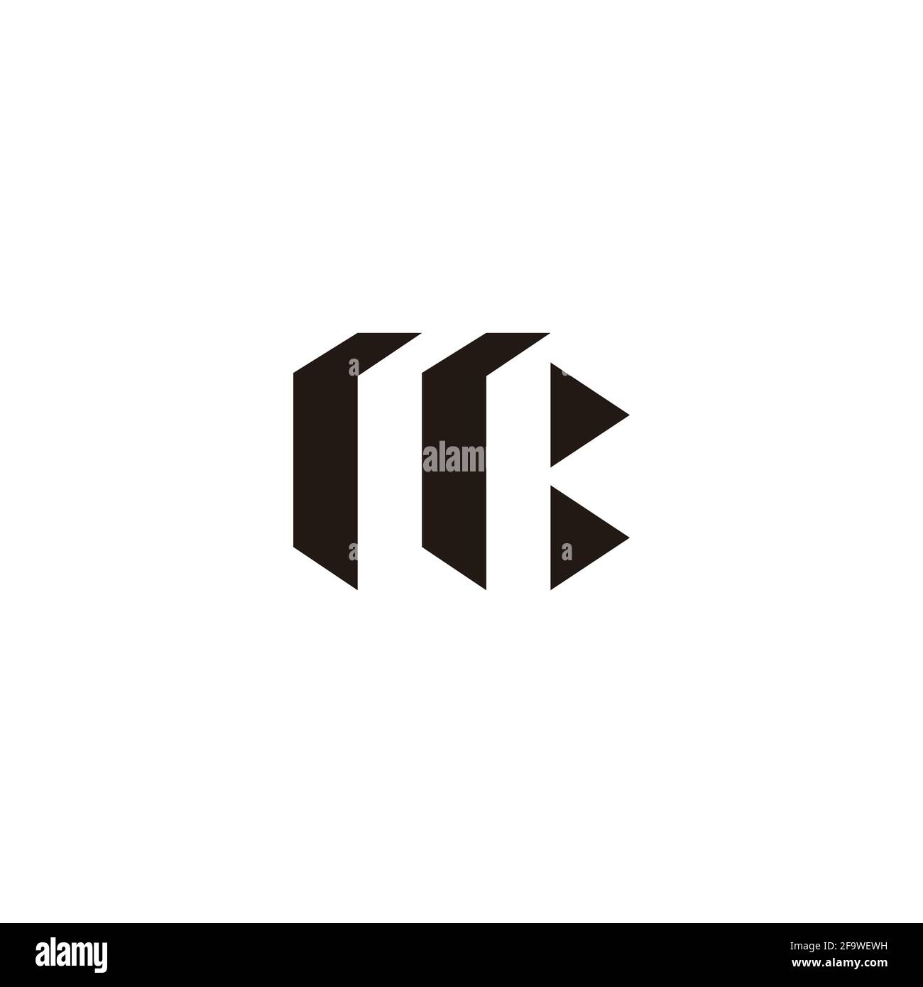 letter mb geometric simple basic shape logo vector Stock Vector