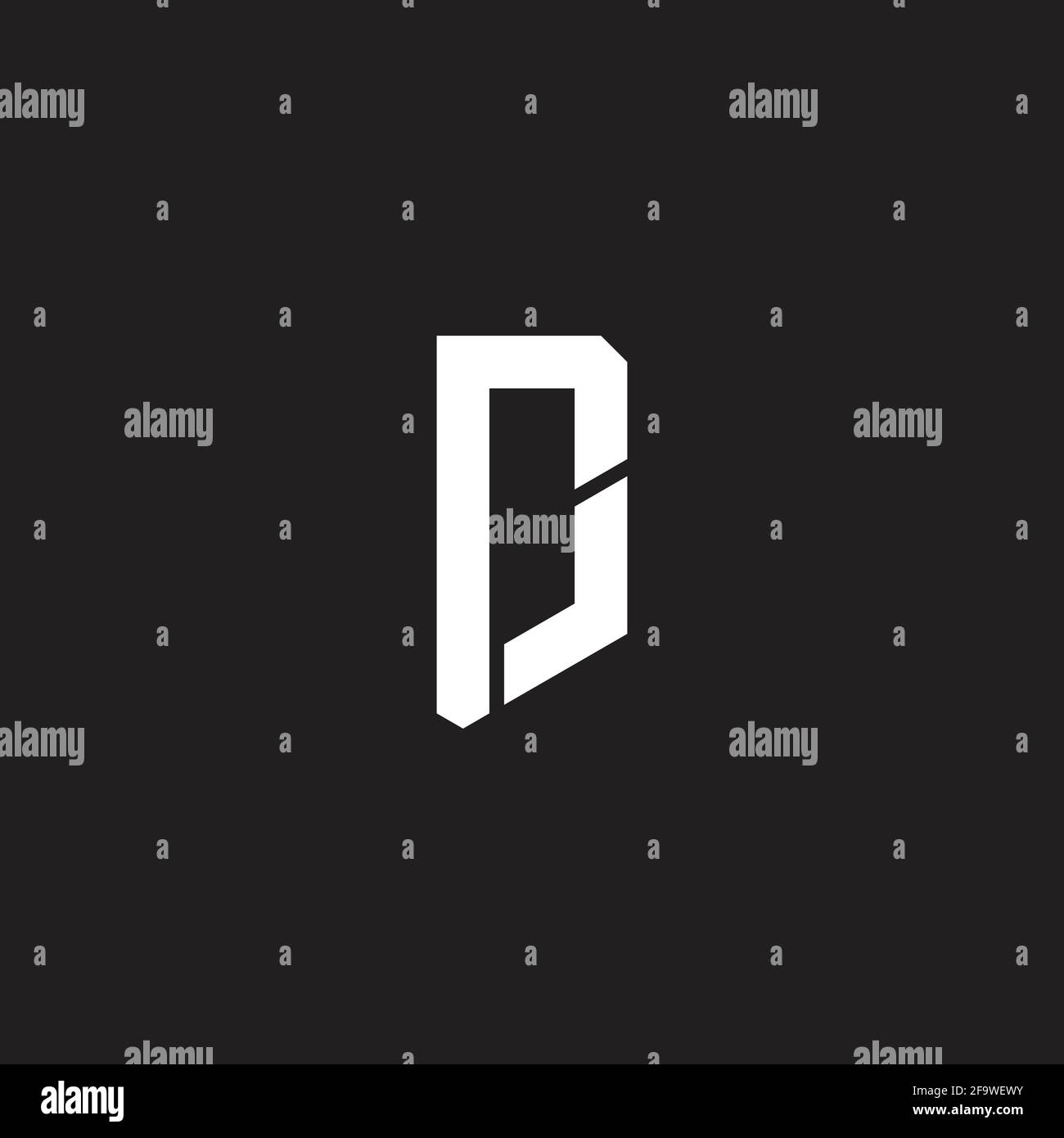 letter rd simple square window geometric logo vector Stock Vector