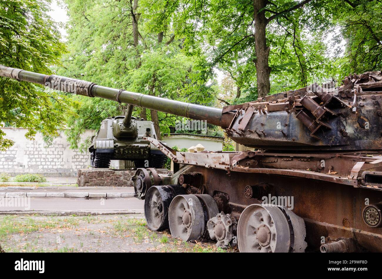 Closeup shot of a tank in the park Stock Photo - Alamy