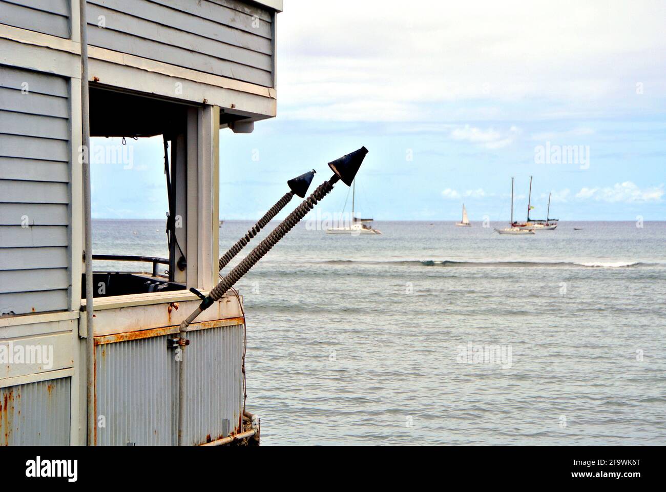 views of the harbor in Lahaina Maui Hawaii during the covid 19 partial lockdown Stock Photo
