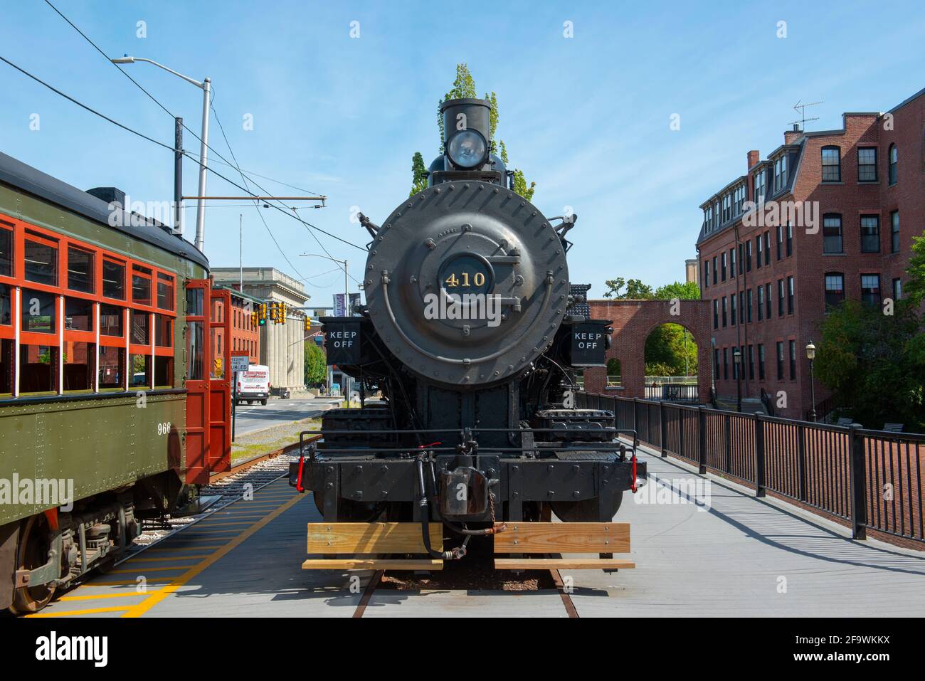 Steam Boston & Maine B&M No. 410 060 on display at National Streetcar Museum on
