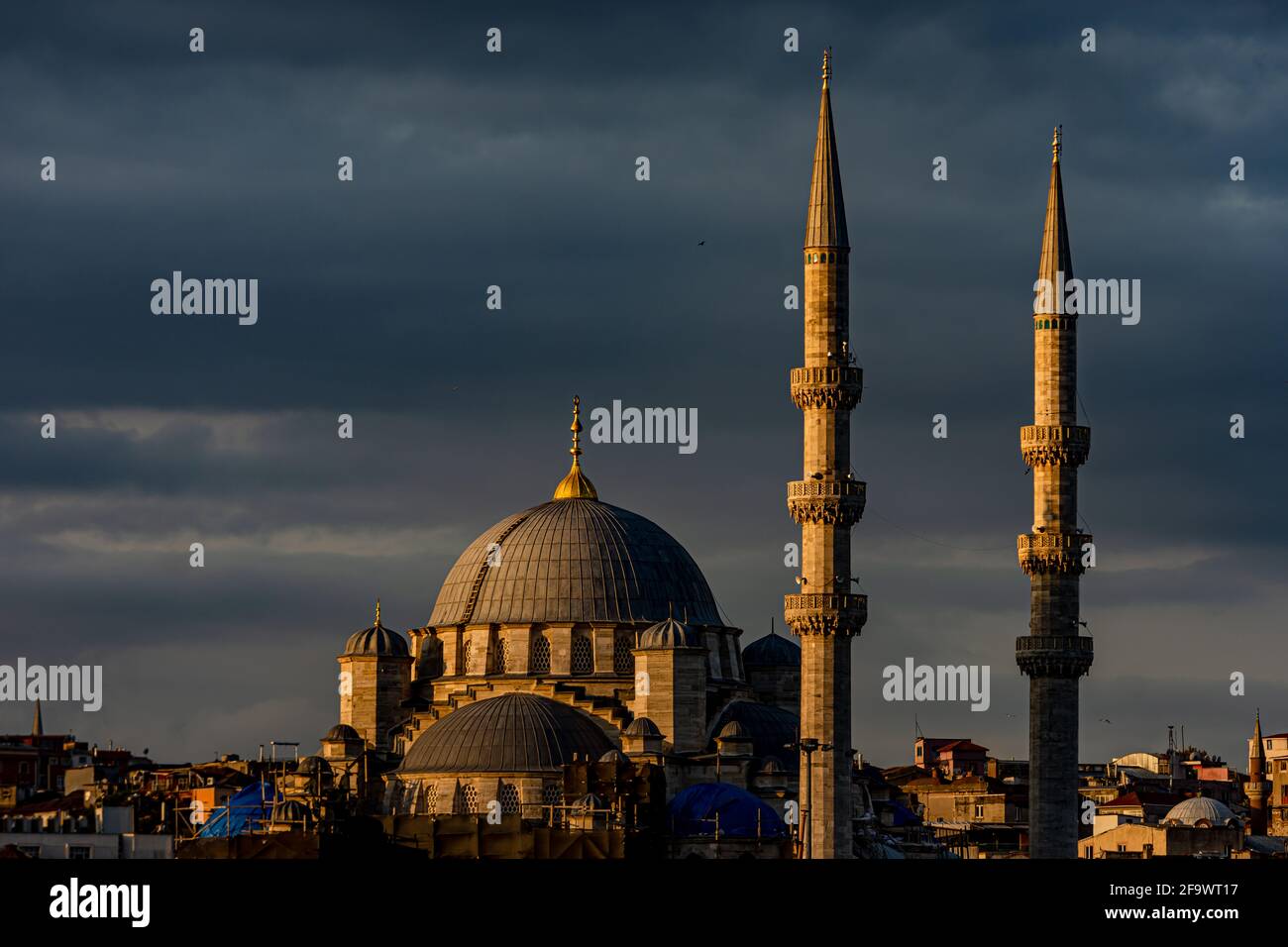 A Mosque in Turkey at sunset Stock Photo