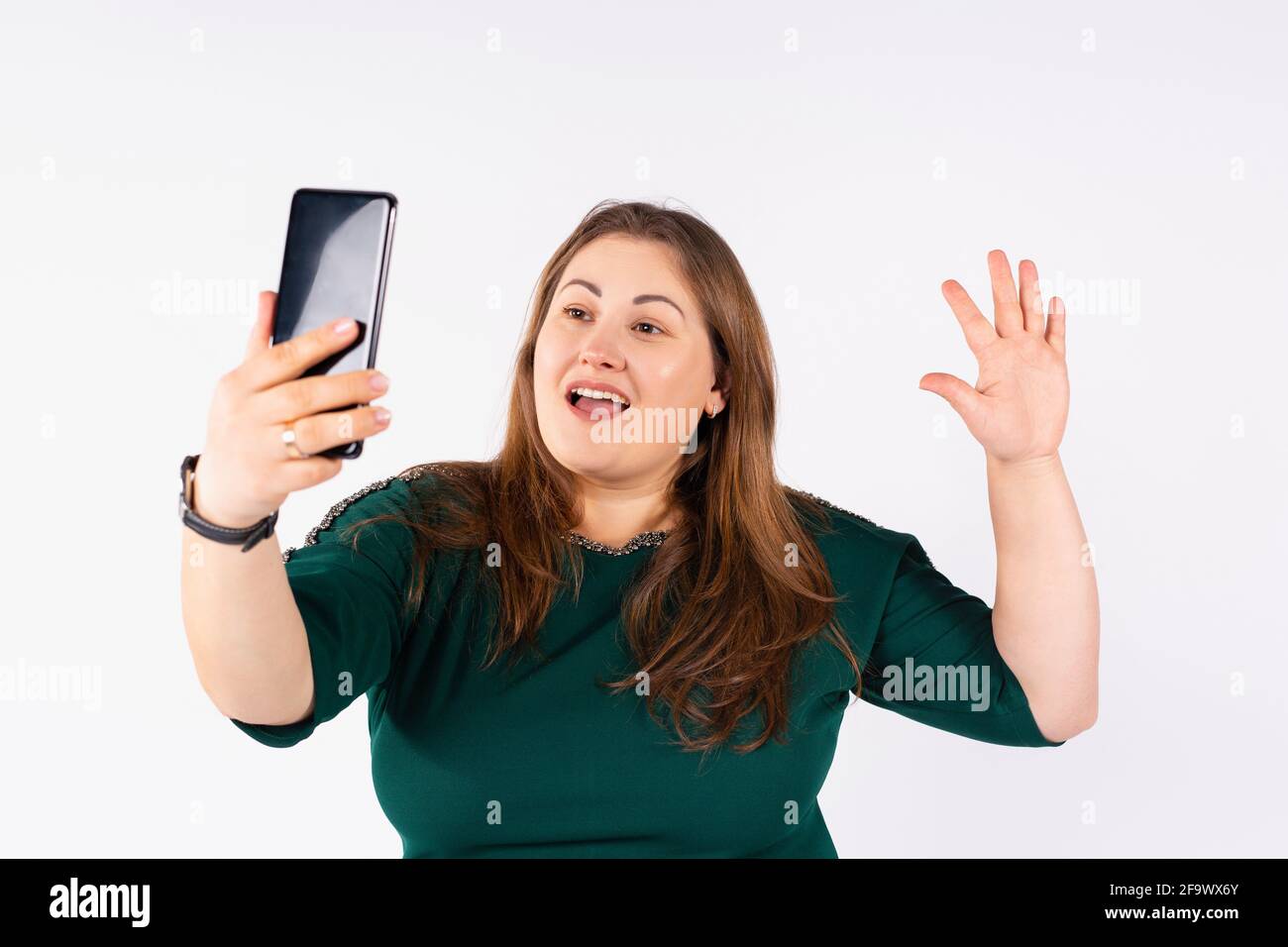 Plump Woman Happy High Resolution Stock Photography And Images Alamy