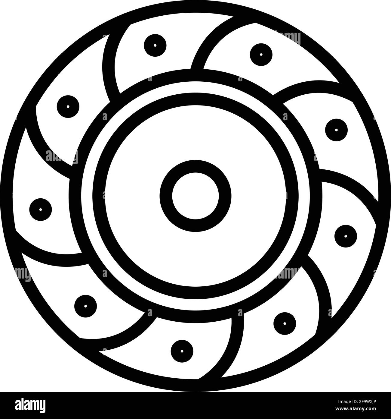 Friction clutch icon. Outline Friction clutch vector icon for web design isolated on white background Stock Vector