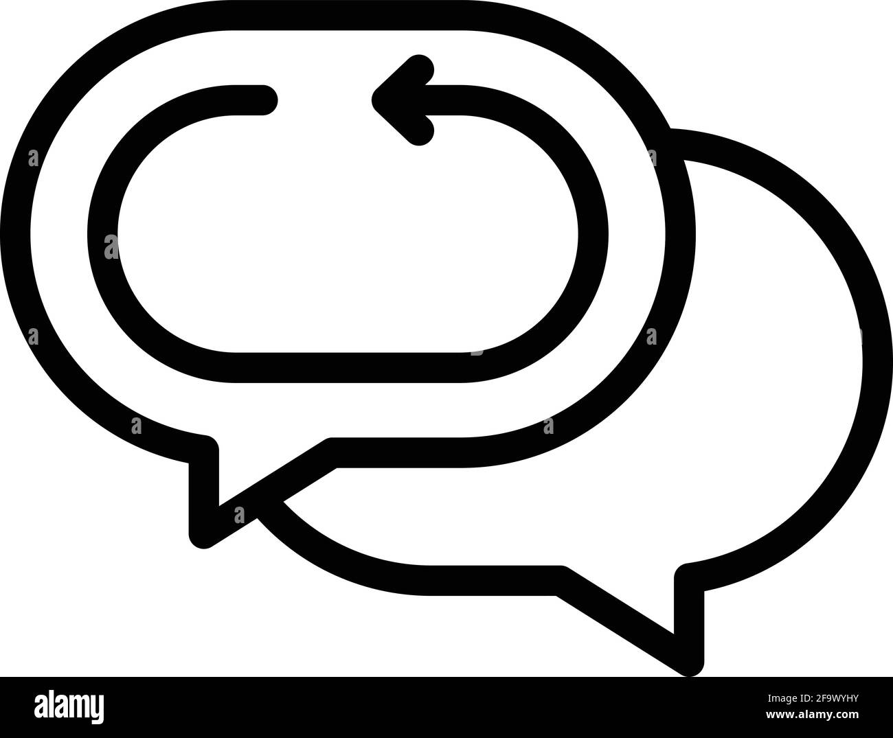 Return chat icon. Outline Return chat vector icon for web design ...
