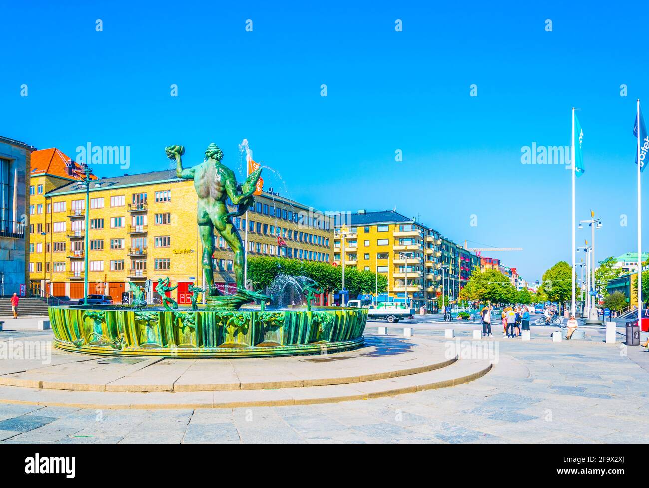 Statue Of Poseidon At Gotaplatsen In Gothenburg High Resolution Stock ...