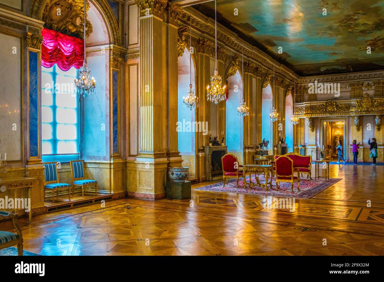 STOCKHOLM, SWEDEN, AUGUST 18, 2016: View of a hall of the Kungliga slottet castle in Gamla Stan, Stockholm, Sweden Stock Photo