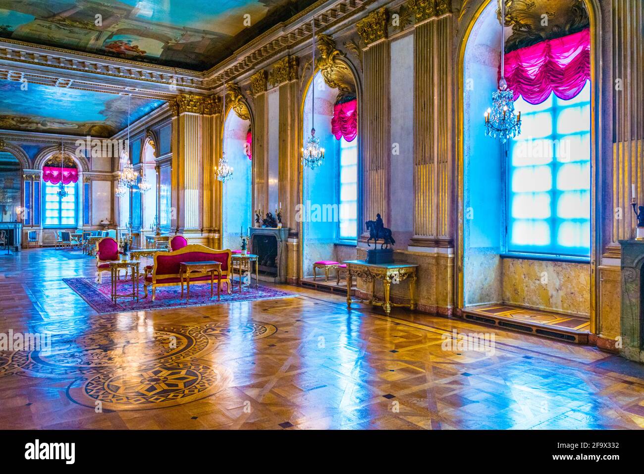 STOCKHOLM, SWEDEN, AUGUST 18, 2016: View of a hall of the Kungliga slottet castle in Gamla Stan, Stockholm, Sweden Stock Photo